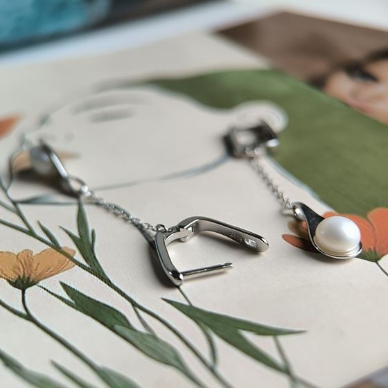 Серебряные серьги с жемчугом Серебряные серьги с жемчугом