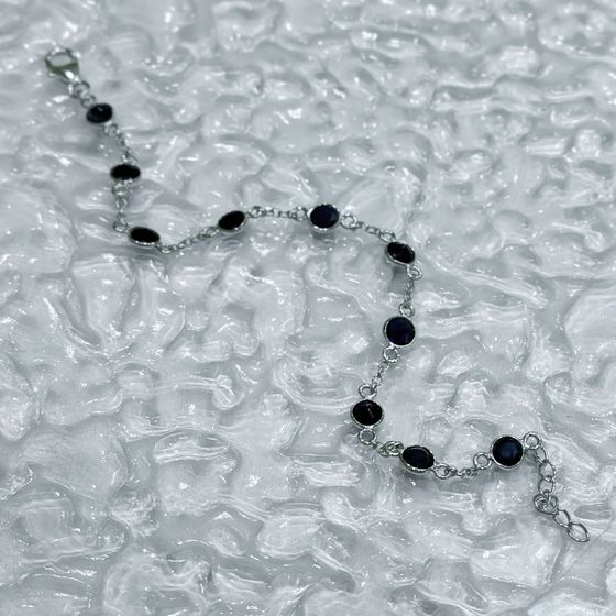 Серебряный браслет с сапфиром 6.413ct