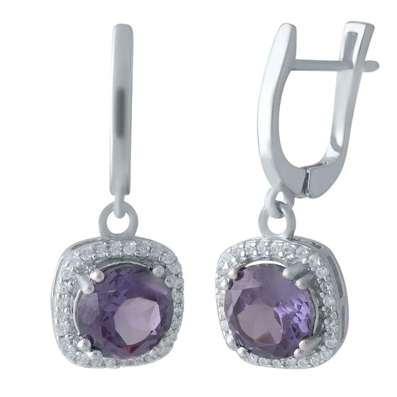 Серебряные серьги с олександритом