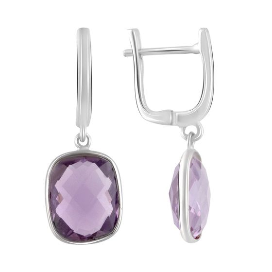 Серебряные серьги с аметистом 8.708ct