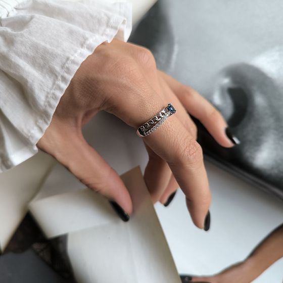 Серебряное кольцо с сапфиром nano 0.518ct