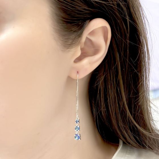 Серебряные серьги с мистик топазом 1.58ct