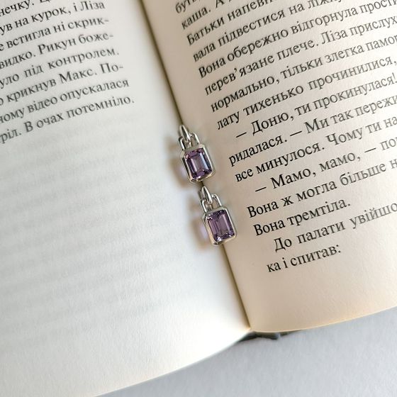 Серебряные серьги с аметистом 2.888ct