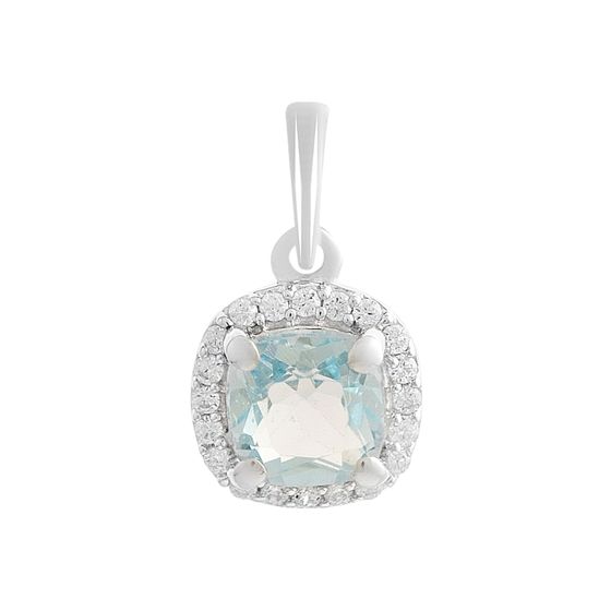 Серебряная подвеска с топазом 1.449ct, фианитами