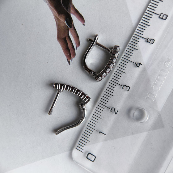 Серебряные серьги с гранатом 1.369ct