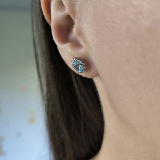 Серебряные серьги с топазом 2.302ct