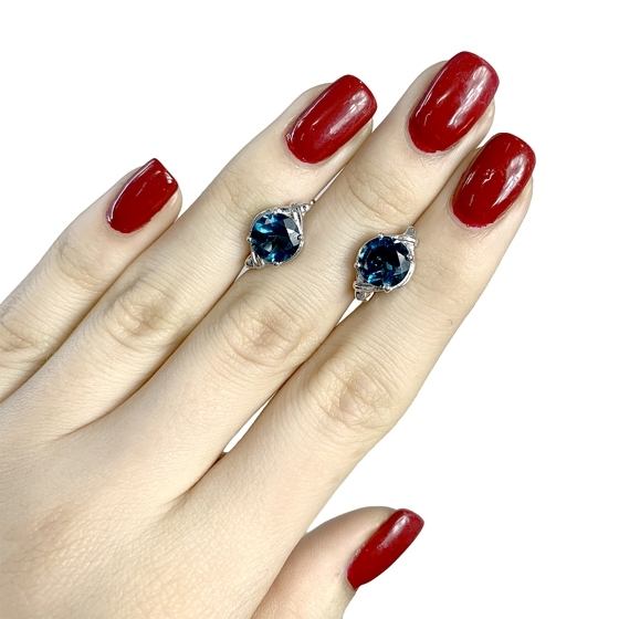 Серебряные серьги с топазом Лондон Блю 3.2ct