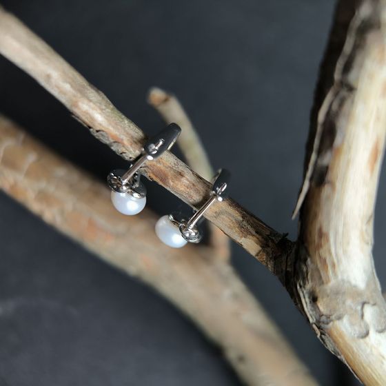 Серебряные серьги с жемчугом