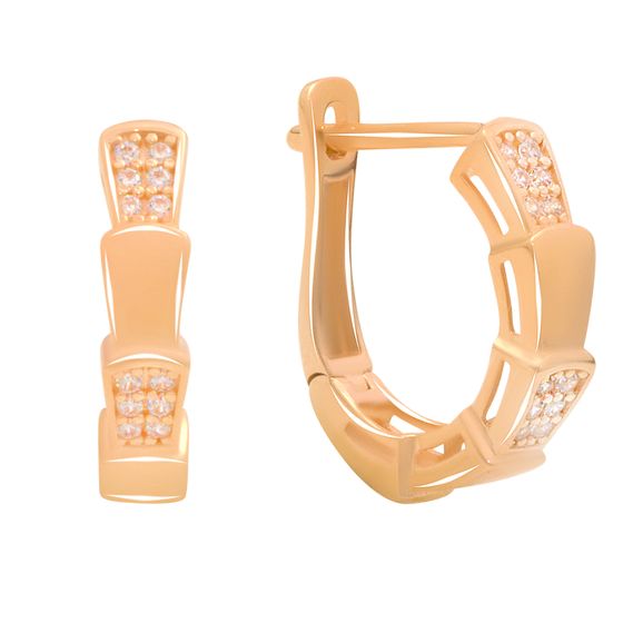 Золотые серьги с фианитами 0.36ct