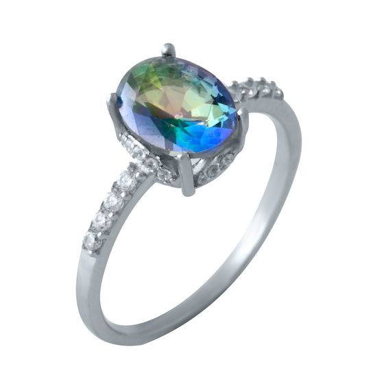 Серебряное кольцо с мистик топазом