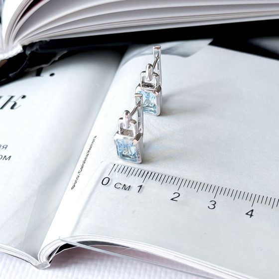 Серебряные серьги с топазом 3.475ct