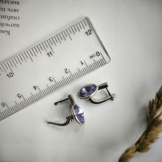 Серебряные серьги с фианитами