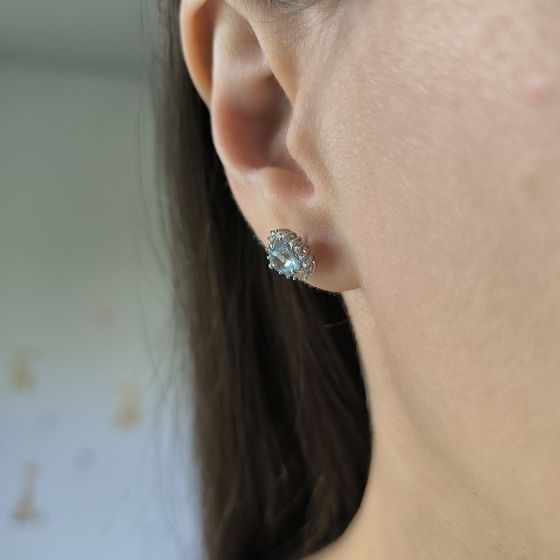 Серебряные серьги с топазом 2.535ct