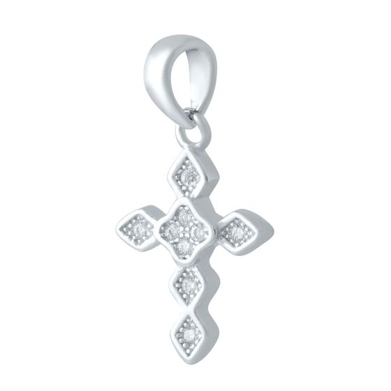 Серебряный крестик с фианитами