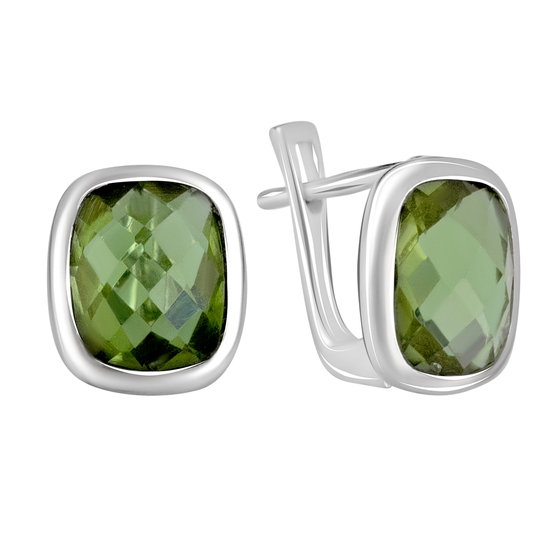 Серебряные серьги с султанитом 5.64ct