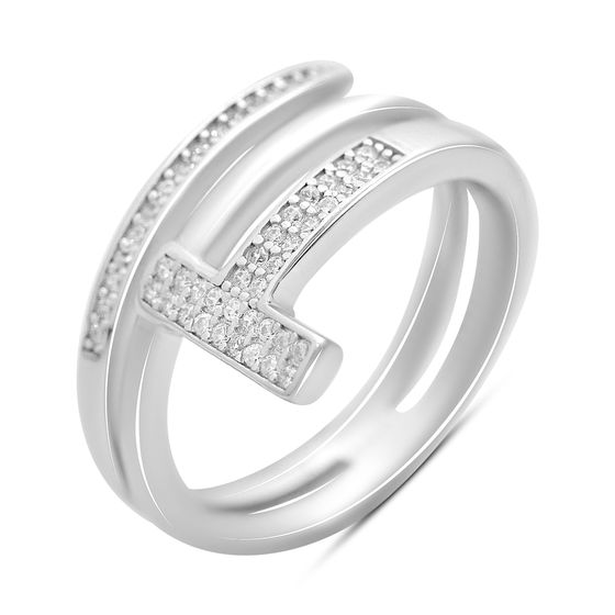Серебряное кольцо с фианитами