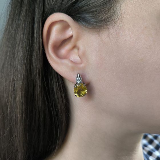 Серебряные серьги с цитрином nano 8.005ct