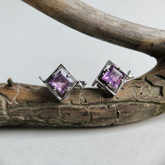 Серебряные серьги с александритом 4.625ct