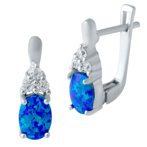 Серебряные серьги с опалом 0.972ct