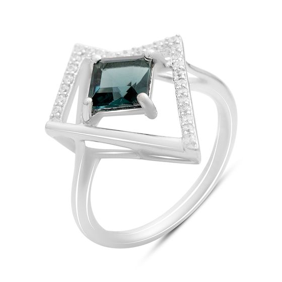 Серебряное кольцо с топазом Лондон Блю 1.185ct