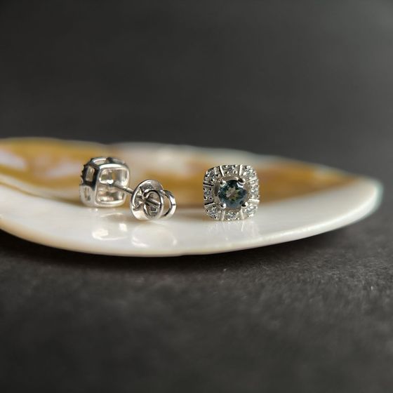 Серебряные серьги с мистик топазом 0.648ct