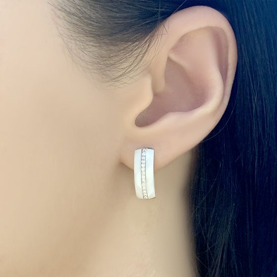 Серебряные серьги с керамикой