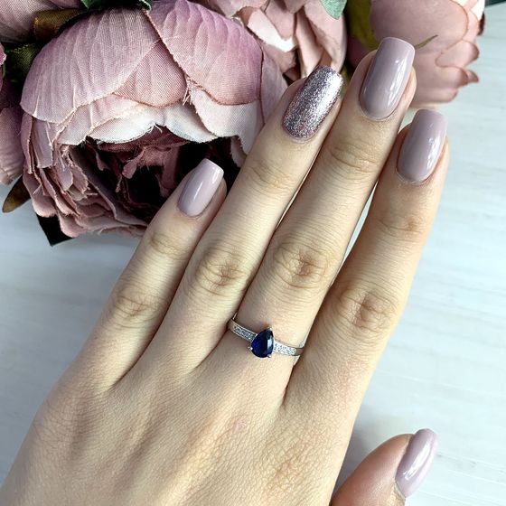 Серебряное кольцо с сапфиром nano 1.703ct