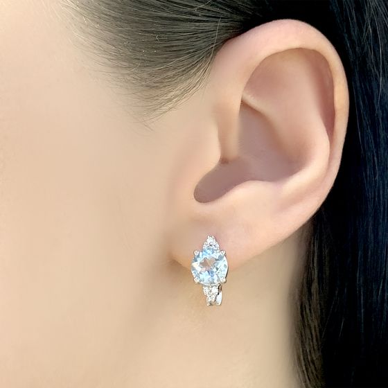 Серебряные серьги с топазом 3.61ct