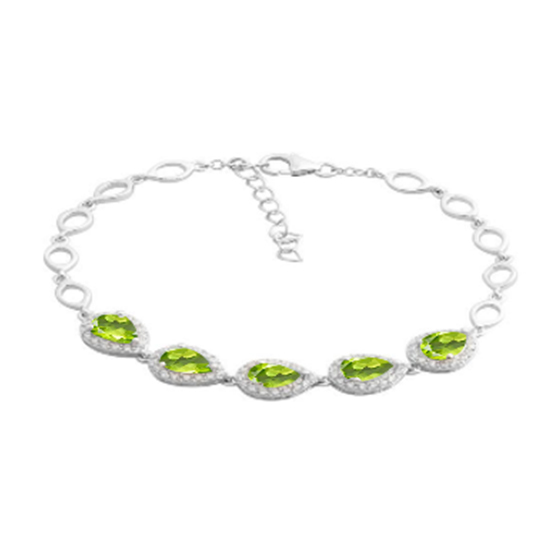 Серебряный браслет с хризолітом