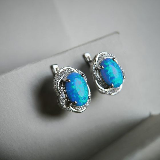 Серебряные серьги с опалом 5.625ct