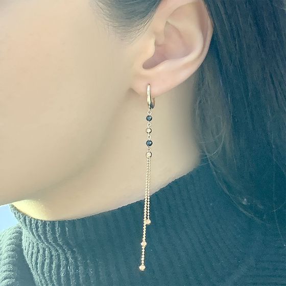 Золотые серьги с шпинелью