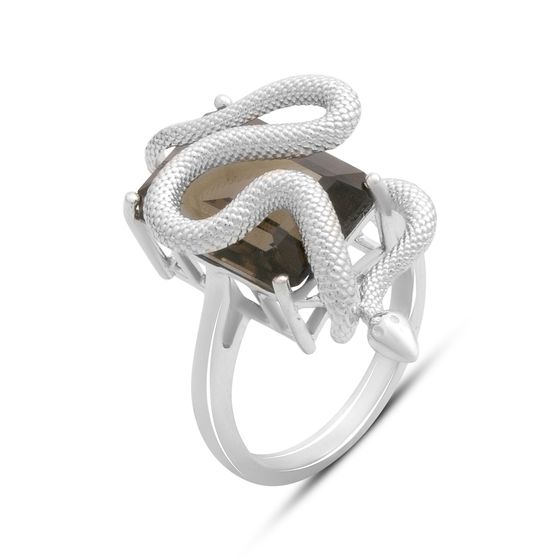 Серебряное кольцо с раухтопазом (дымчатым кварцем) 6.067ct