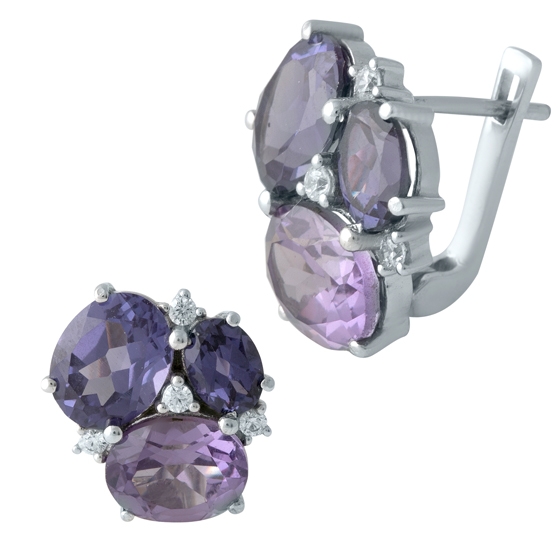Серебряные серьги с александритом 8.246ct