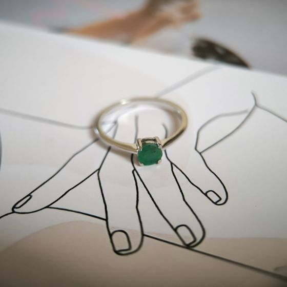 Серебряное кольцо с изумрудом 0.381ct