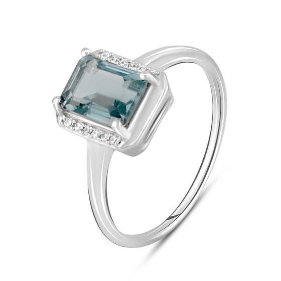 Серебряное кольцо с топазом Лондон Блю 1.591ct