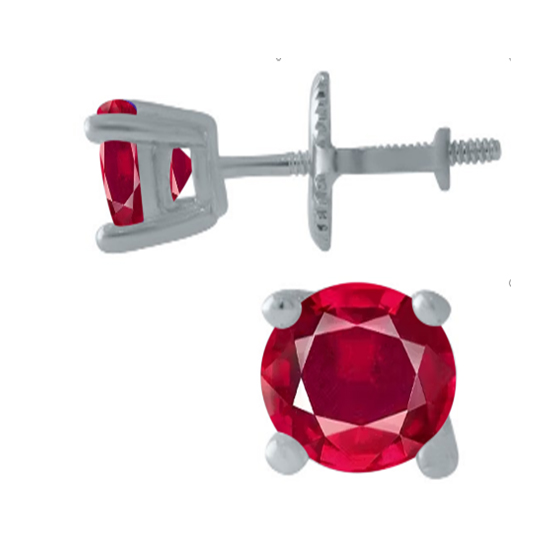 Серебряные серьги с рубином 0.725ct
