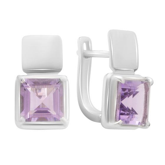 Серебряные серьги с аметистом 4.748ct