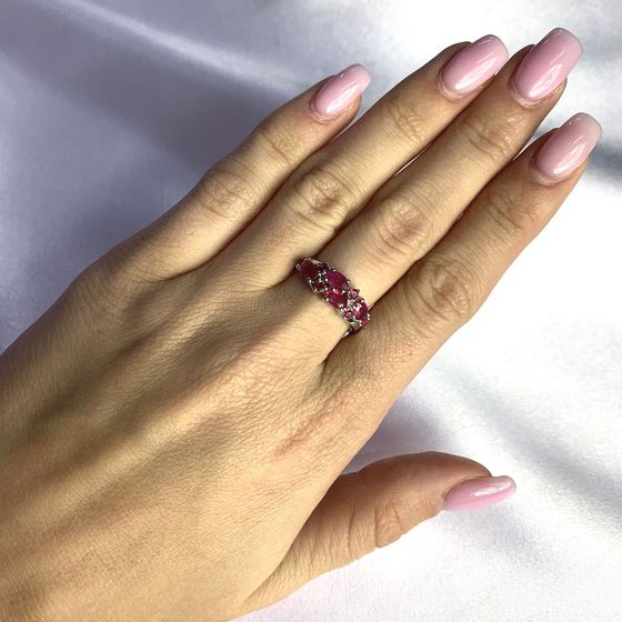 Серебряное кольцо с рубином 1.4ct