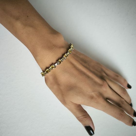 Серебряный браслет с цитрином nano