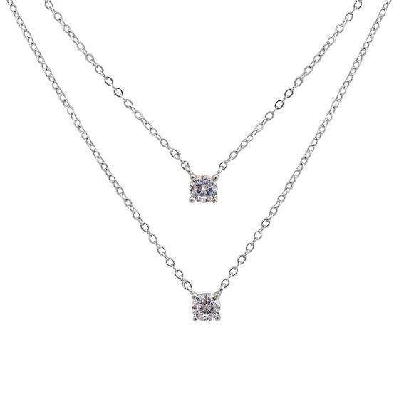 Серебряное колье с фианитами