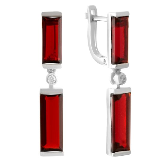 Серебряные серьги с гранатом nano 9.901ct