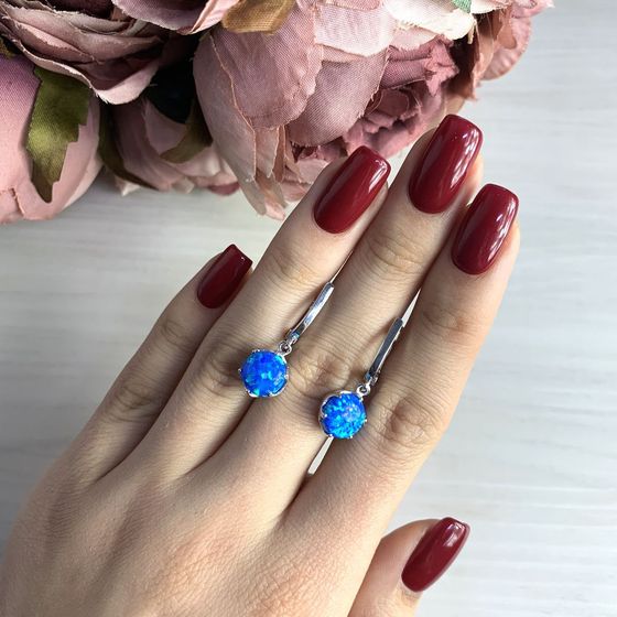 Серебряные серьги с опалом 2.412ct