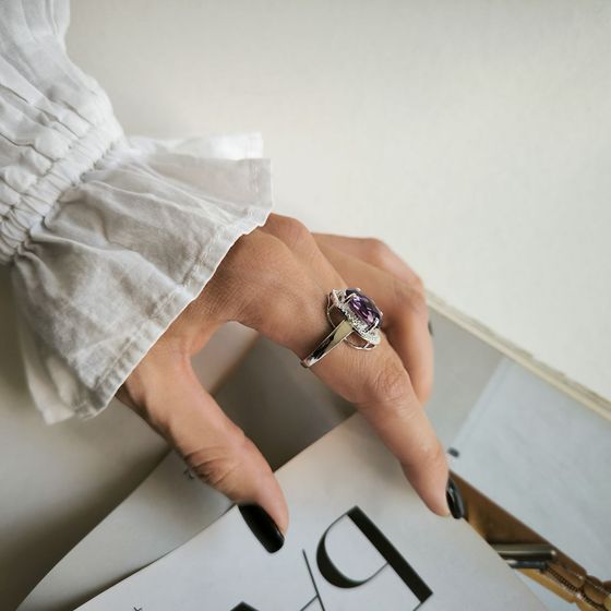 Серебряное кольцо с аметистом 5.163ct