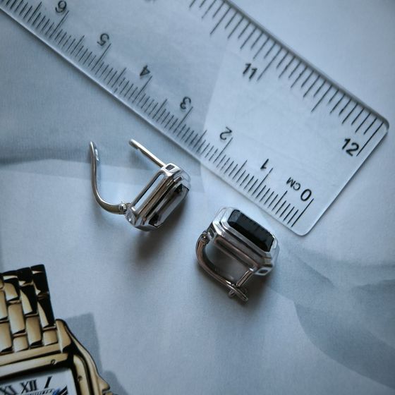 Серебряные серьги с раухтопазом (дымчатым кварцем) 5.658ct