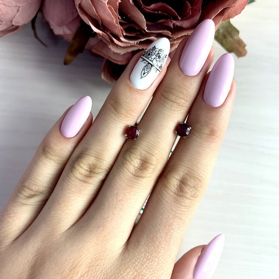 Серебряные серьги с рубином 1.467ct