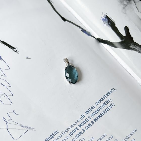 Серебряная подвеска с топазом Лондон Блю 4.84ct