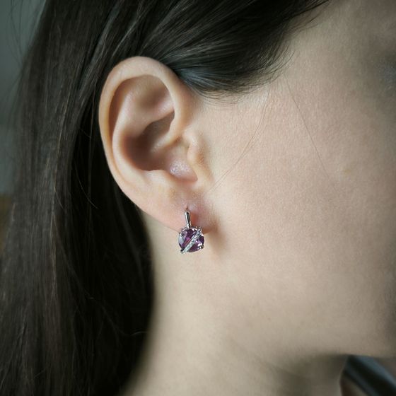 Серебряные серьги с александритом 4.881ct