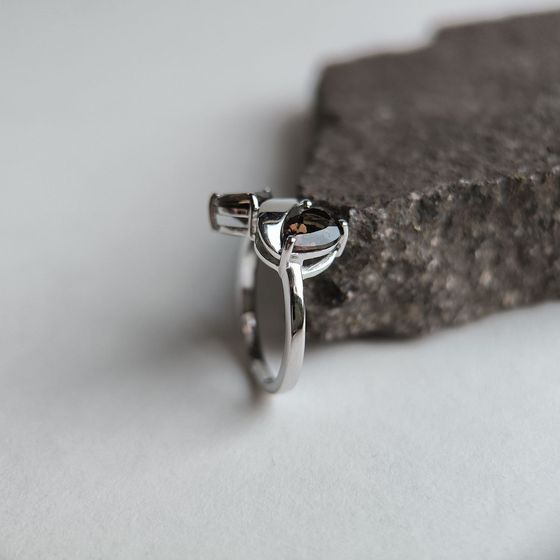 Серебряное кольцо с раухтопазом (дымчатым кварцем) 1.925ct
