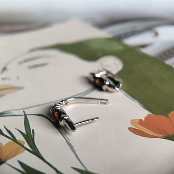 Серебряные серьги с гранатом 1.85ct