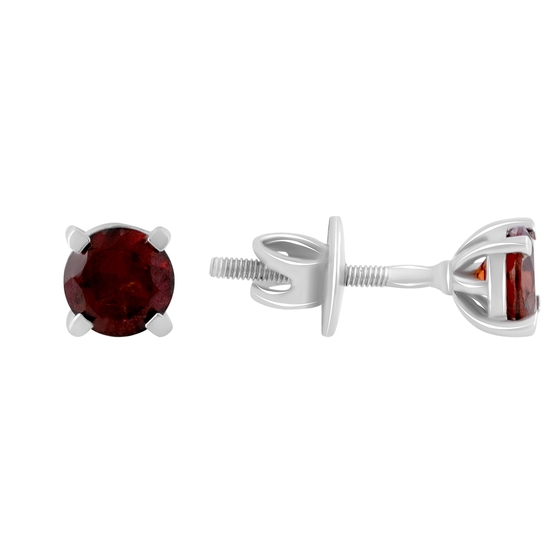 Серебряные серьги с гранатом 1.2ct